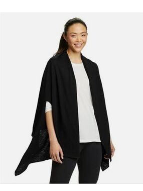 Eddie Bauer Daisy Travel Wrap Black NWT Lightweight Layering Shawl